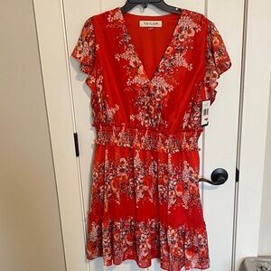 Taylor Red Floral Mini Dress 16
